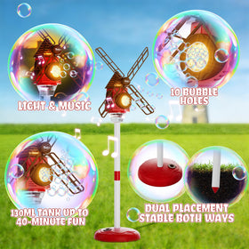 MiBex Windmill with 10-hole output delivers a steady bubble stream for group fun