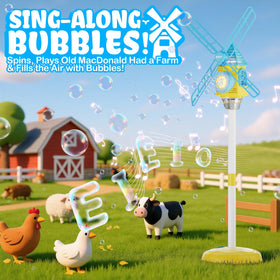 MiBex Windmill Bubble Machine 130ml tank for longer bubble sessions