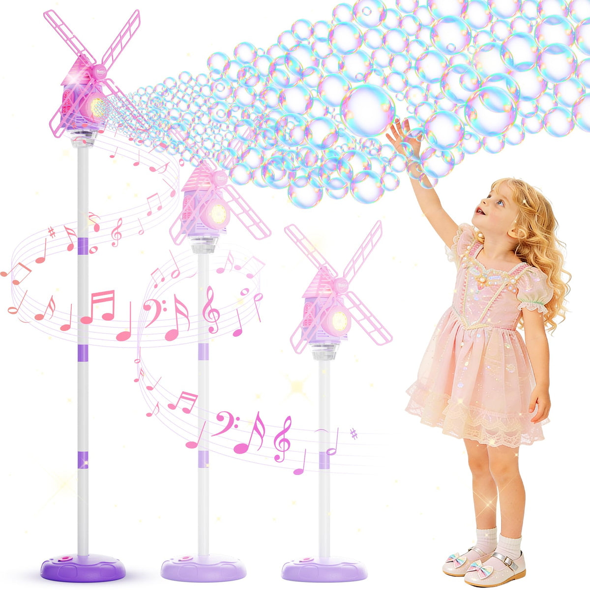 MiBex windmill head bubbles for magical outdoor playtime.