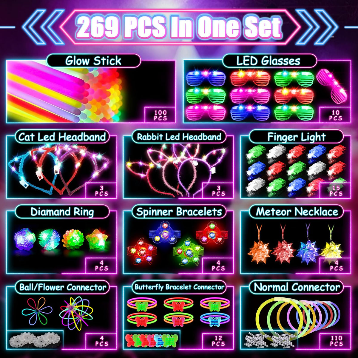 MIBOTE LED headbands brighten dance floors and glow in the dark.