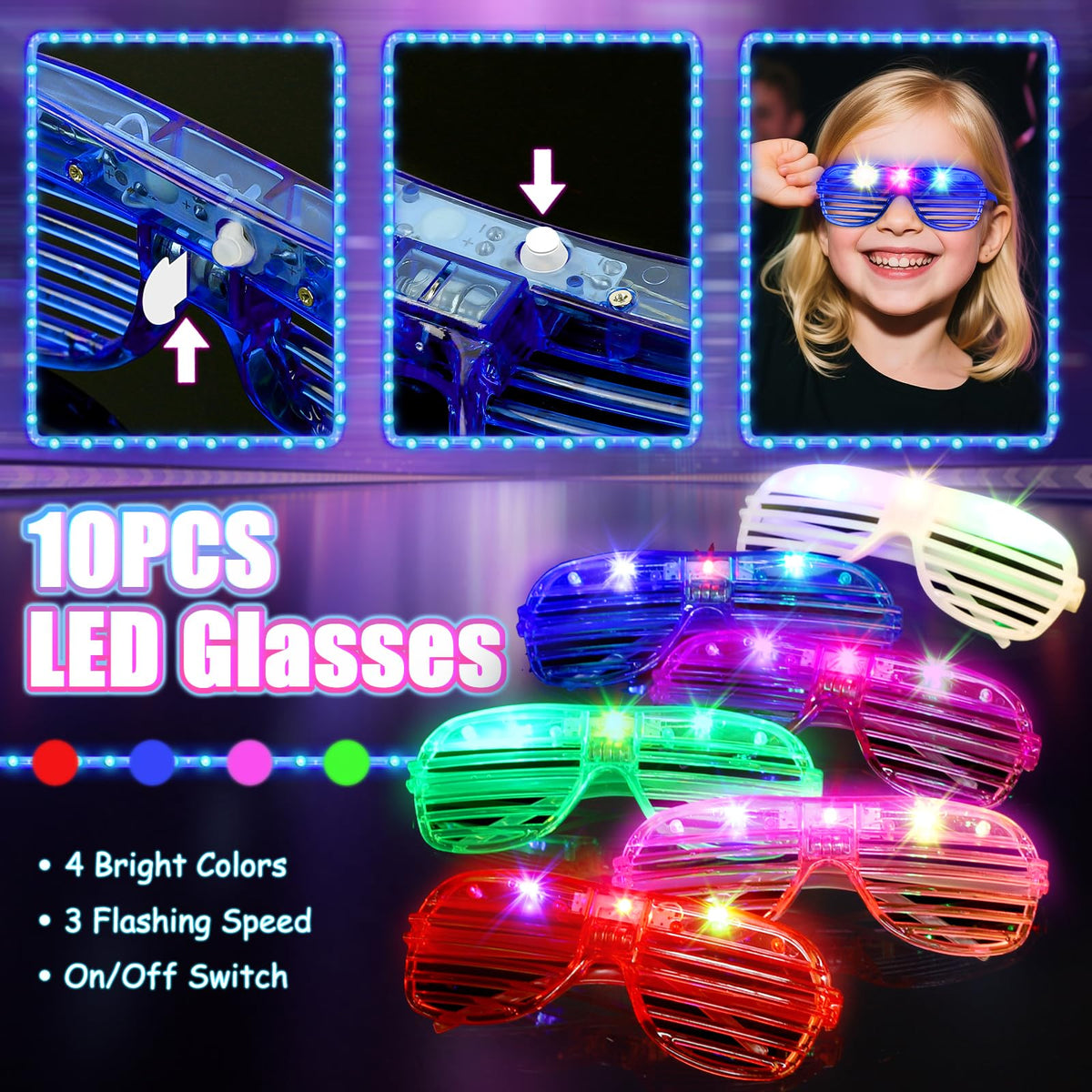 MIBOTE light-up rings sparkle with color during celebrations.