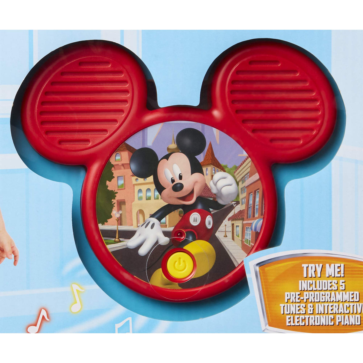 Mickey Mouse Music Mat action shot shows a child dancing on the mat