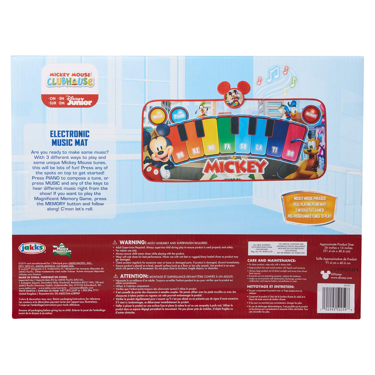 Mickey Mouse Music Mat battery compartment ready for quick setup