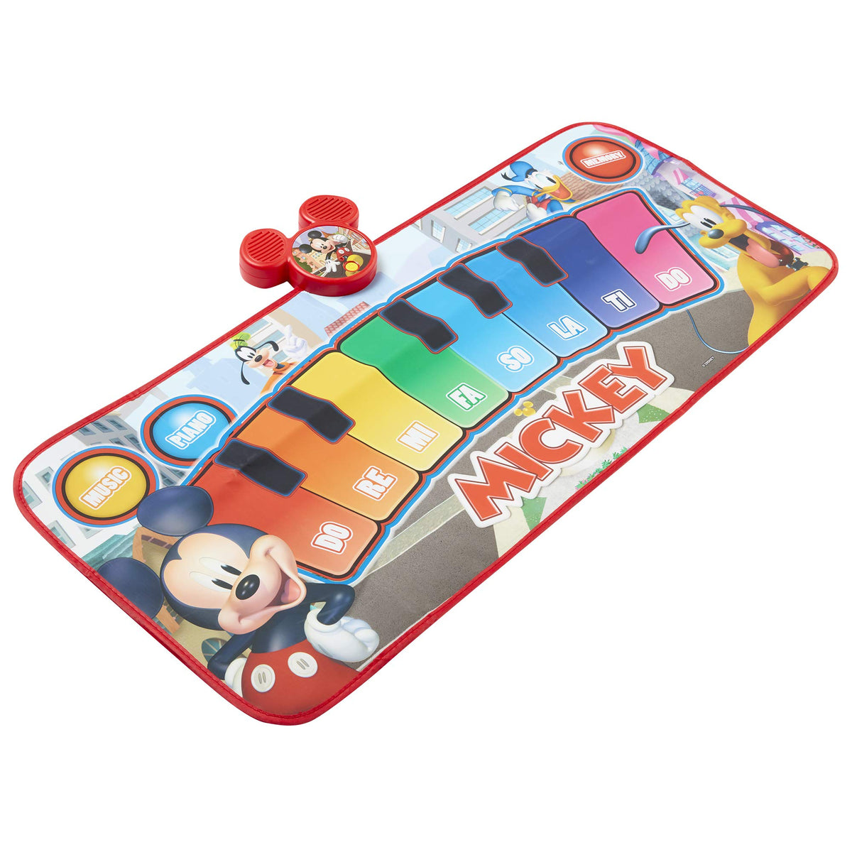 Mickey Mouse Music Mat piano-keys closeup highlights tactile rhythm play