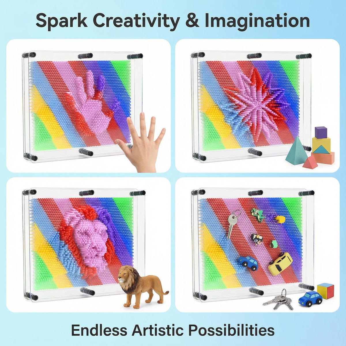 MICKYU hands-on impression on pin board for tactile play