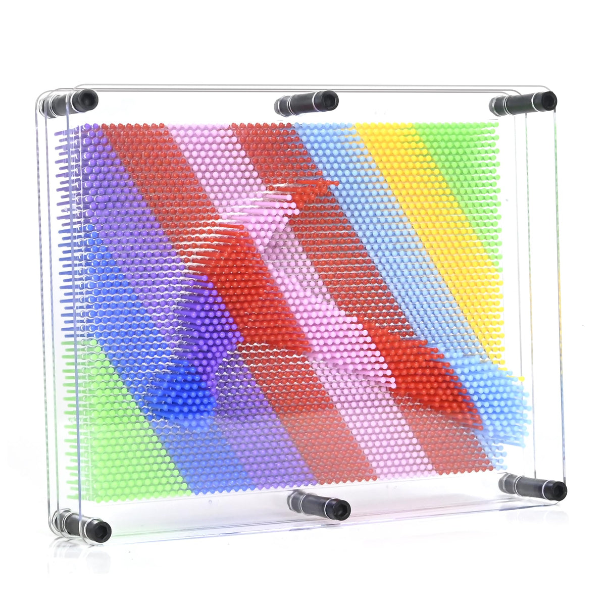 MICKYU large 3D pin art board with rainbow pins showing bold impressions