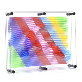 MICKYU large 3D pin art board with rainbow pins showing bold impressions