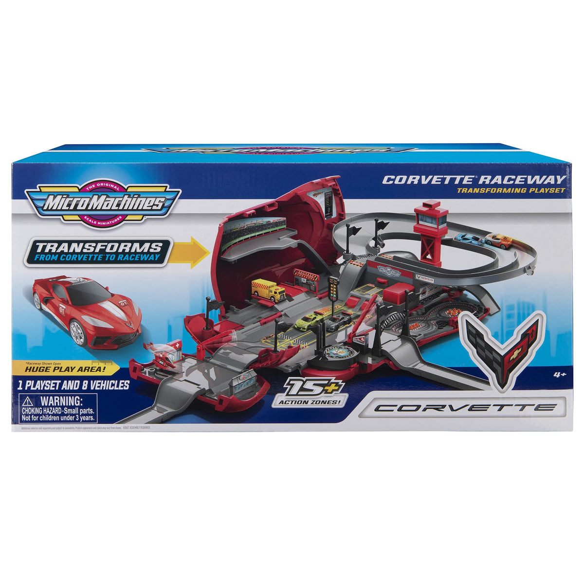 Micro Machines Corvette Raceway competition racetrack features colorful lanes for quick races.