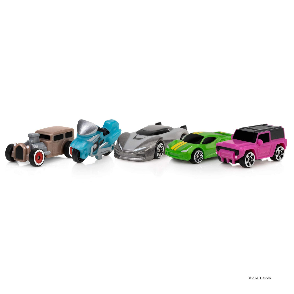 Micro Machines World Pack vehicles arranged in a bustling Micro City environment.