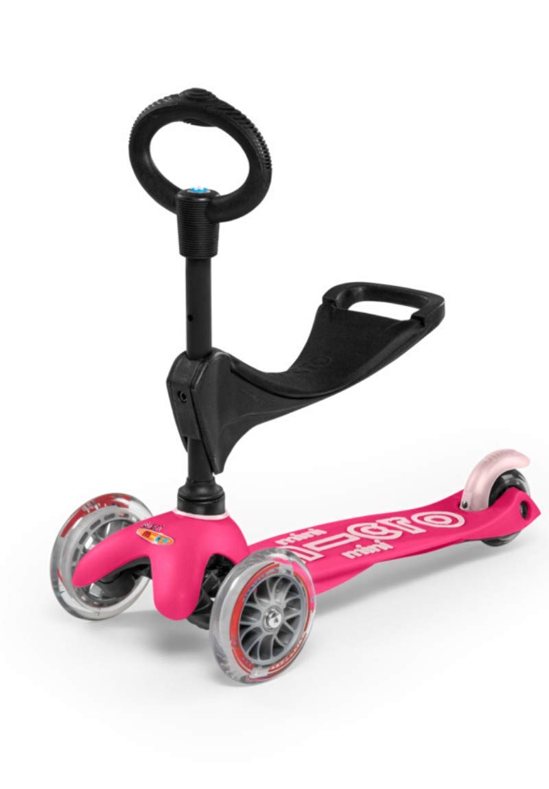 Micro Mini 3in1 Deluxe seat-attachment enables first rides with secure, comfortable seating.