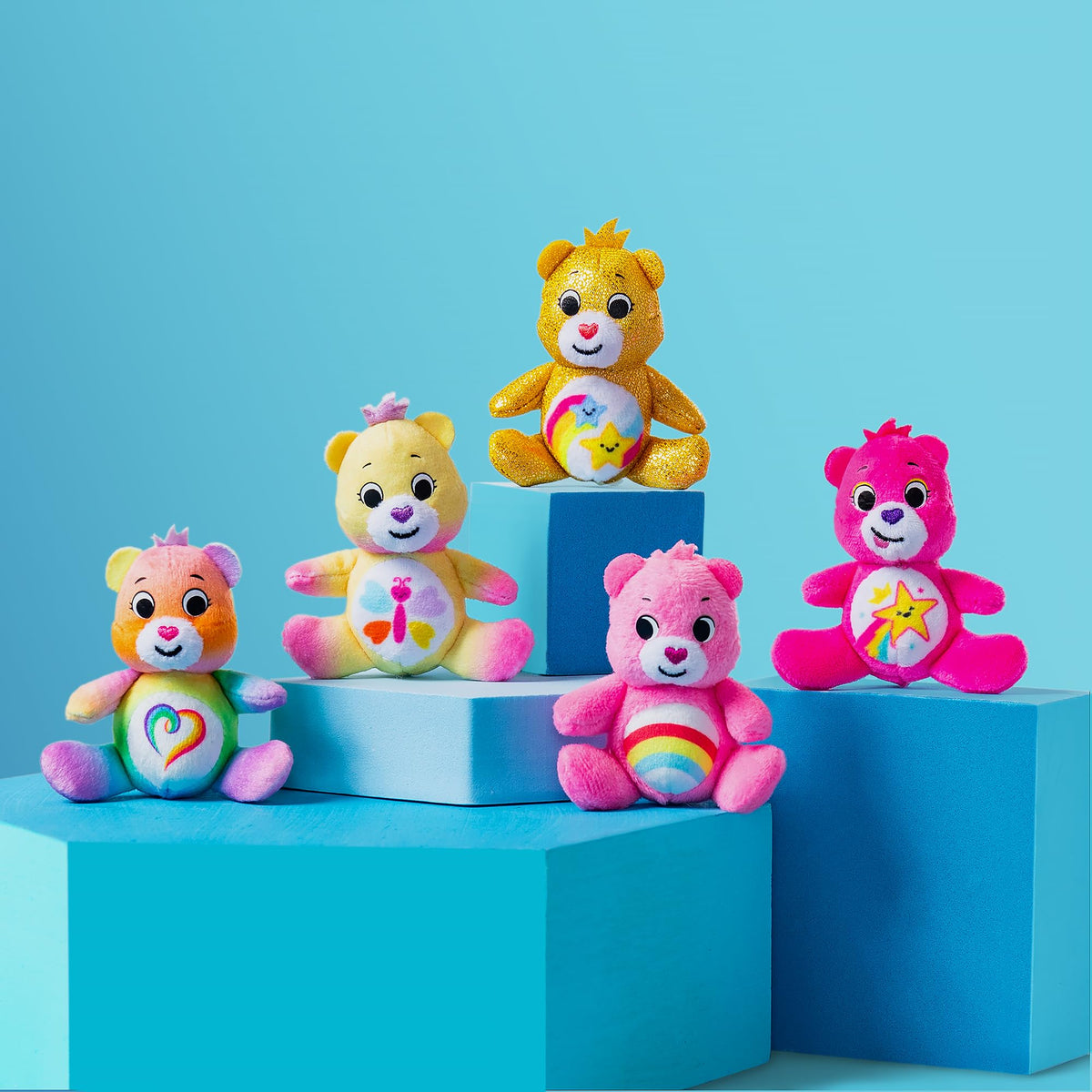 Gold Dare to Care Bear exclusive mini plush adds unique collectible charm