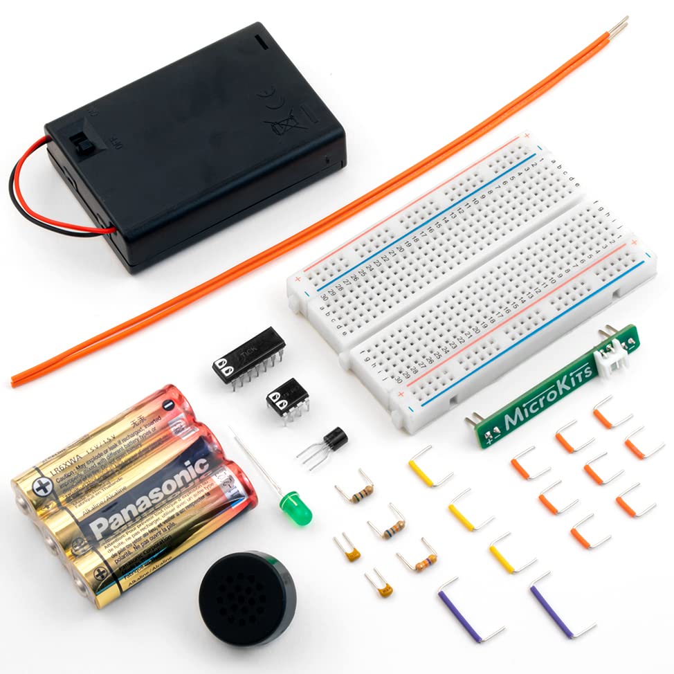 MicroKits Theremin breadboard layout demonstrating capacitive sensing