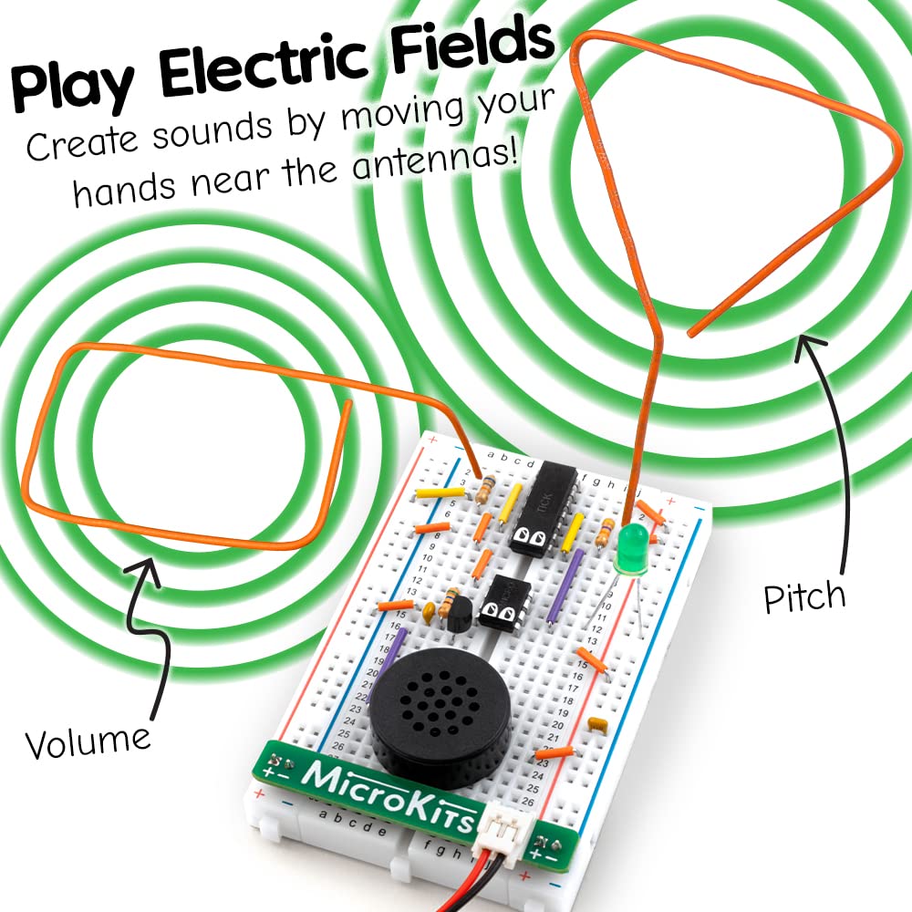 MicroKits Theremin gesture demo showing hands influencing sound
