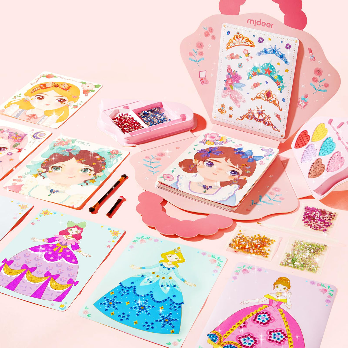 MiDeer princess makeup kit and books ready for creative styling