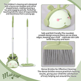 Midoneat cartoon rabbit design enhances engagement in pretend cleaning play