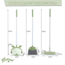 Midoneat Kids Cleaning Toy Set includes kid-sized mop and cloth for easy cleaning play