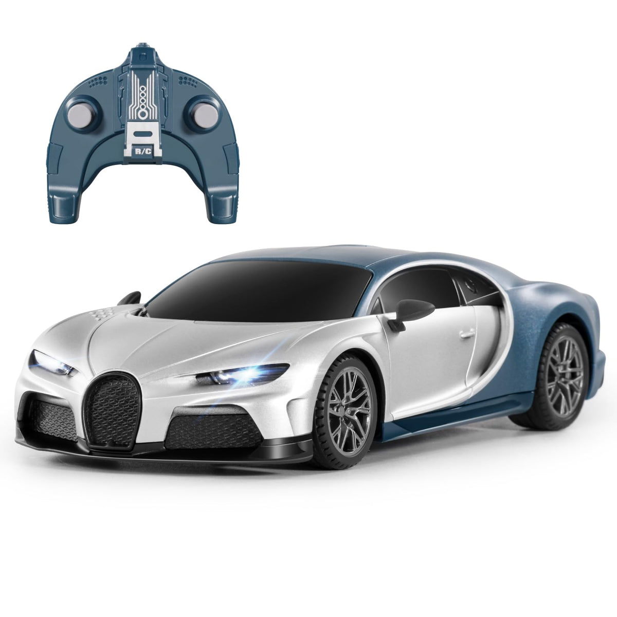 MIEBELY Bugatti Chiron RC Car front view highlights authentic licensed design.