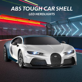 MIEBELY Bugatti Chiron RC Car rear view showcases precise detailing.