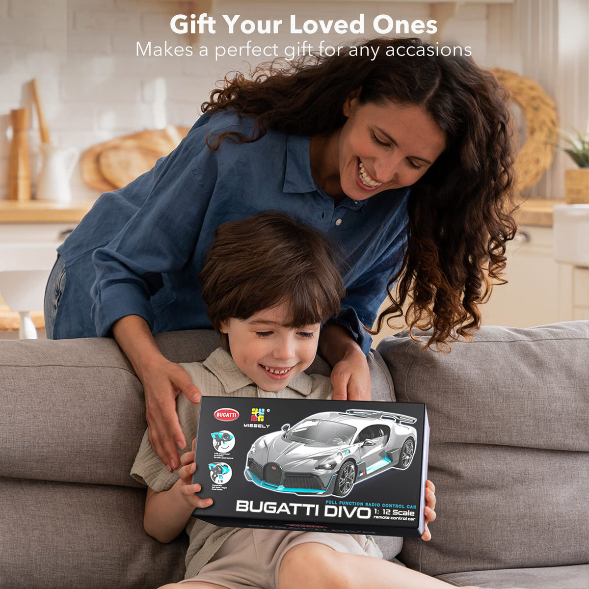 MIEBELY Bugatti Divo RC car battery compartment, easy access for quick swaps