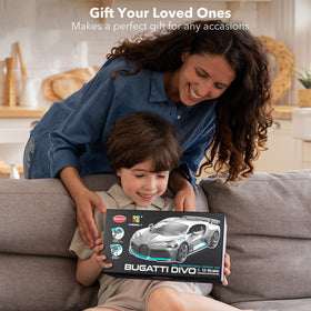 MIEBELY Bugatti Divo RC car battery compartment, easy access for quick swaps