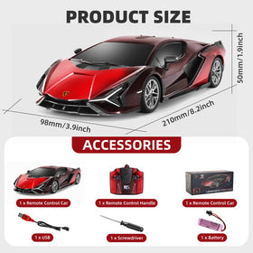 MIEBELY Lamboghini RC car durable ABS body withstands indoor and outdoor use.