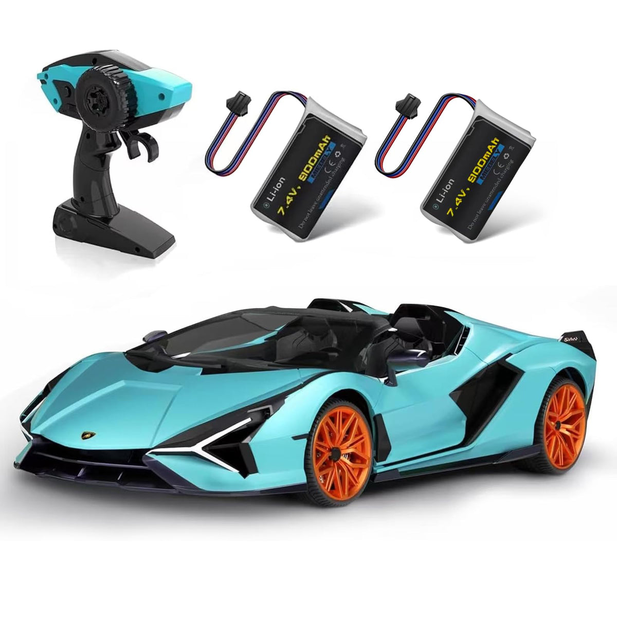 MIEBELY Lamborghini RC car front view shows sleek design for display and playful racing.