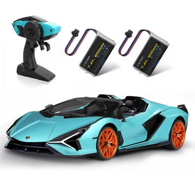 MIEBELY Lamborghini RC car front view shows sleek design for display and playful racing.