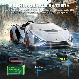 MIEBELY Lamborghini RC car battery compartment shows easy recharge