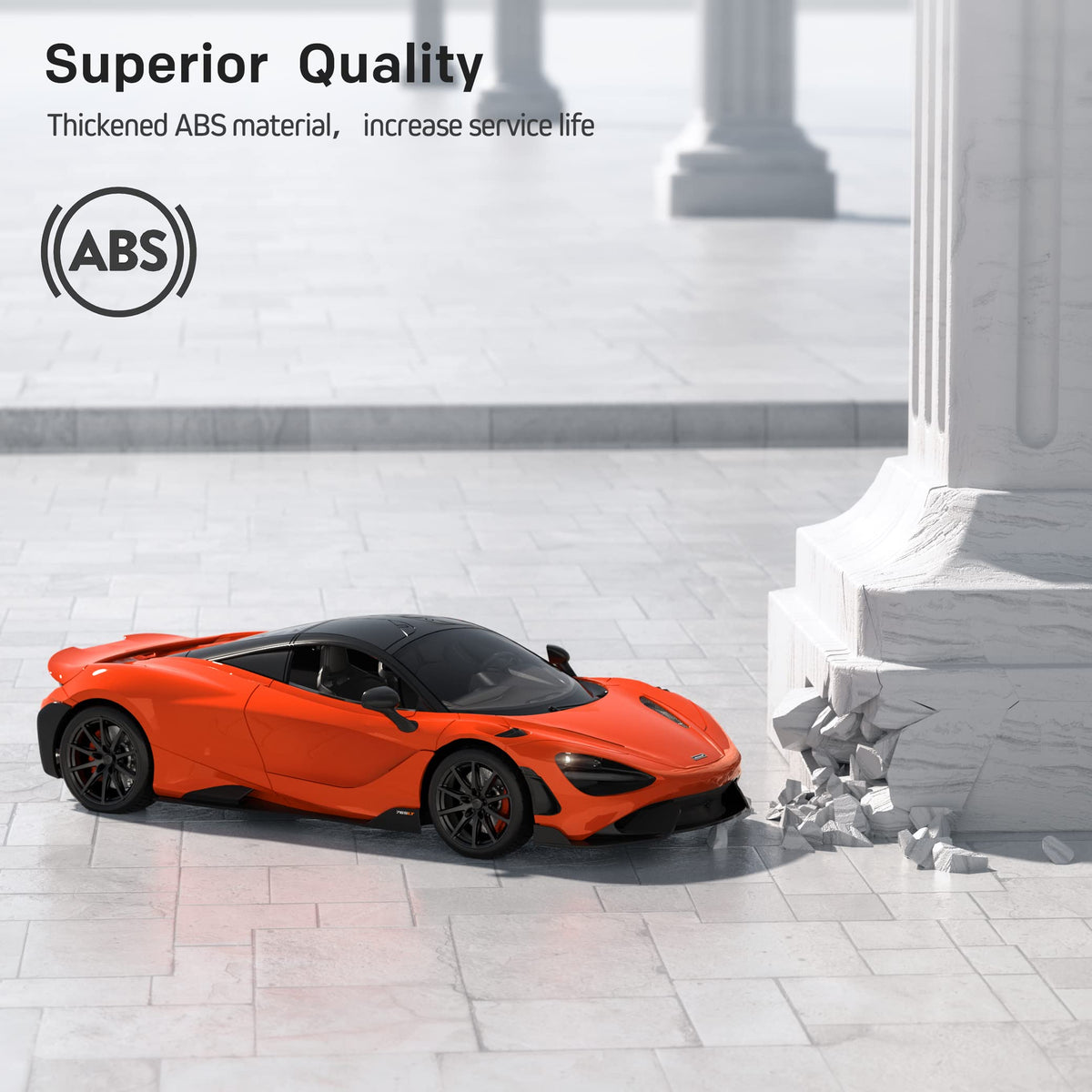 MIEBELY McLaren 765LT side view highlights sleek profile and premium detailing