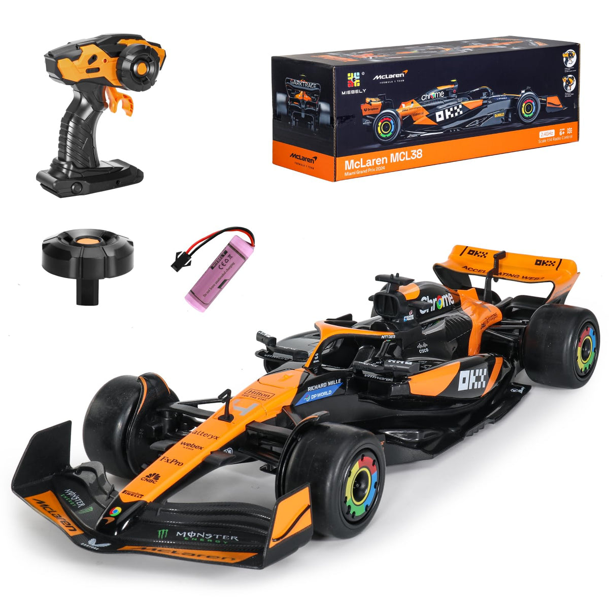 MIEBELY McLaren RC car in action demonstrates dynamic play and precise control on any track.