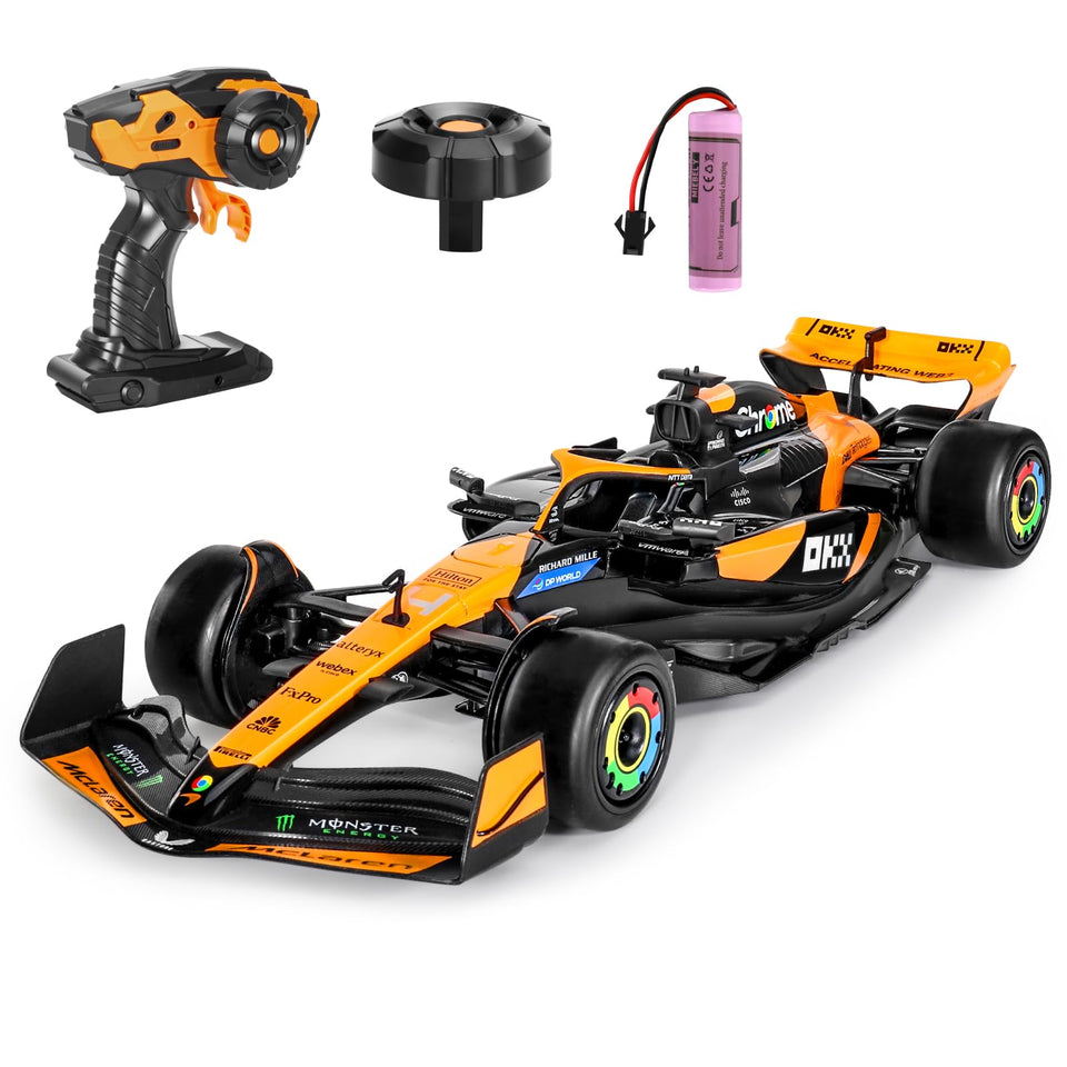 MIEBELY McLaren RC car side view showcases authentic licensed design for collectors and racers.