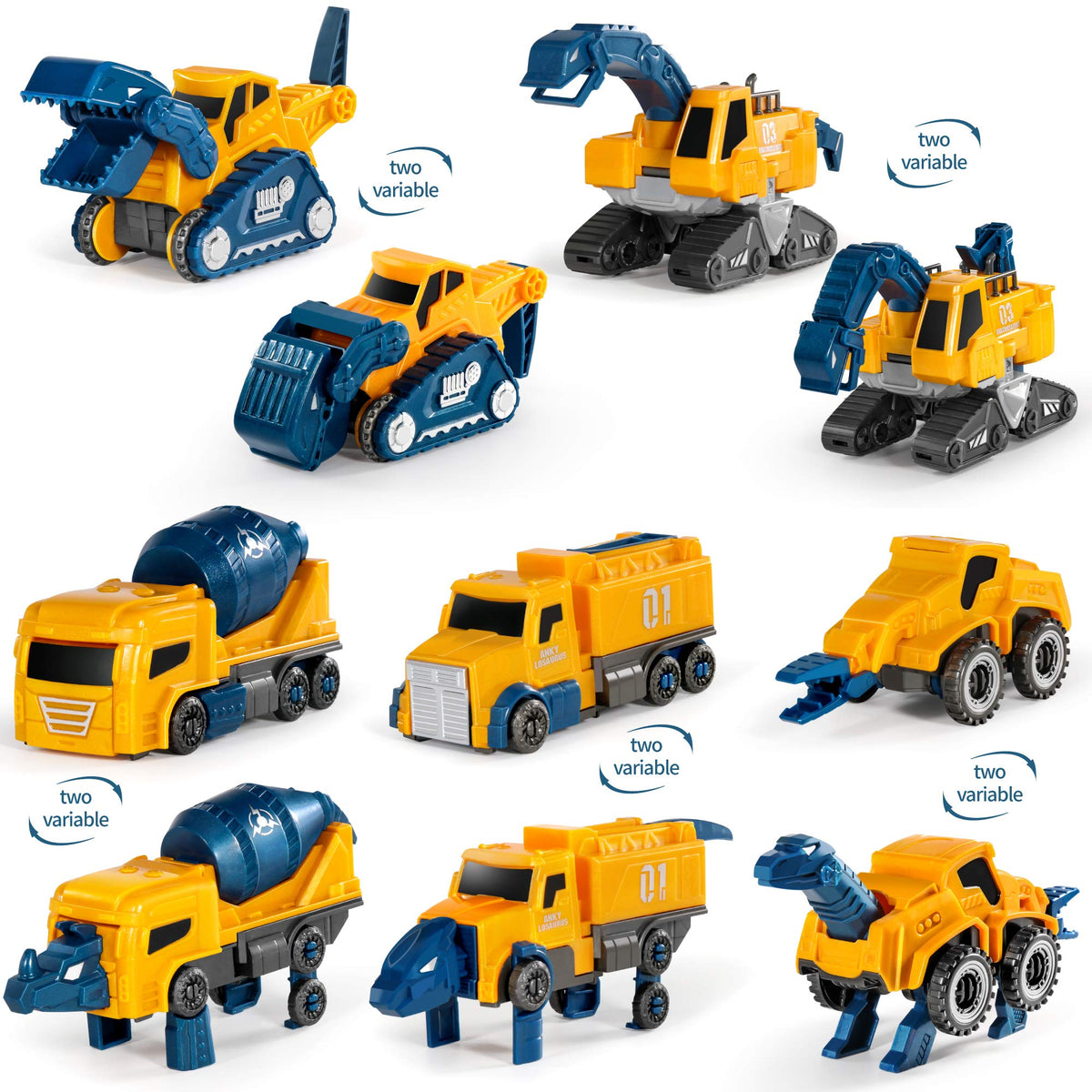 MIEBELY toddler robot set 5-pcs transforming robots close-up highlights magnetic connectors for easy assembly
