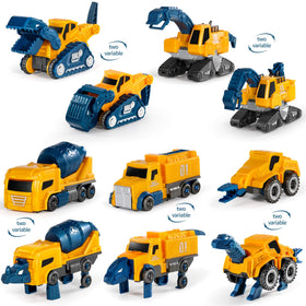 MIEBELY toddler robot set 5-pcs transforming robots close-up highlights magnetic connectors for easy assembly