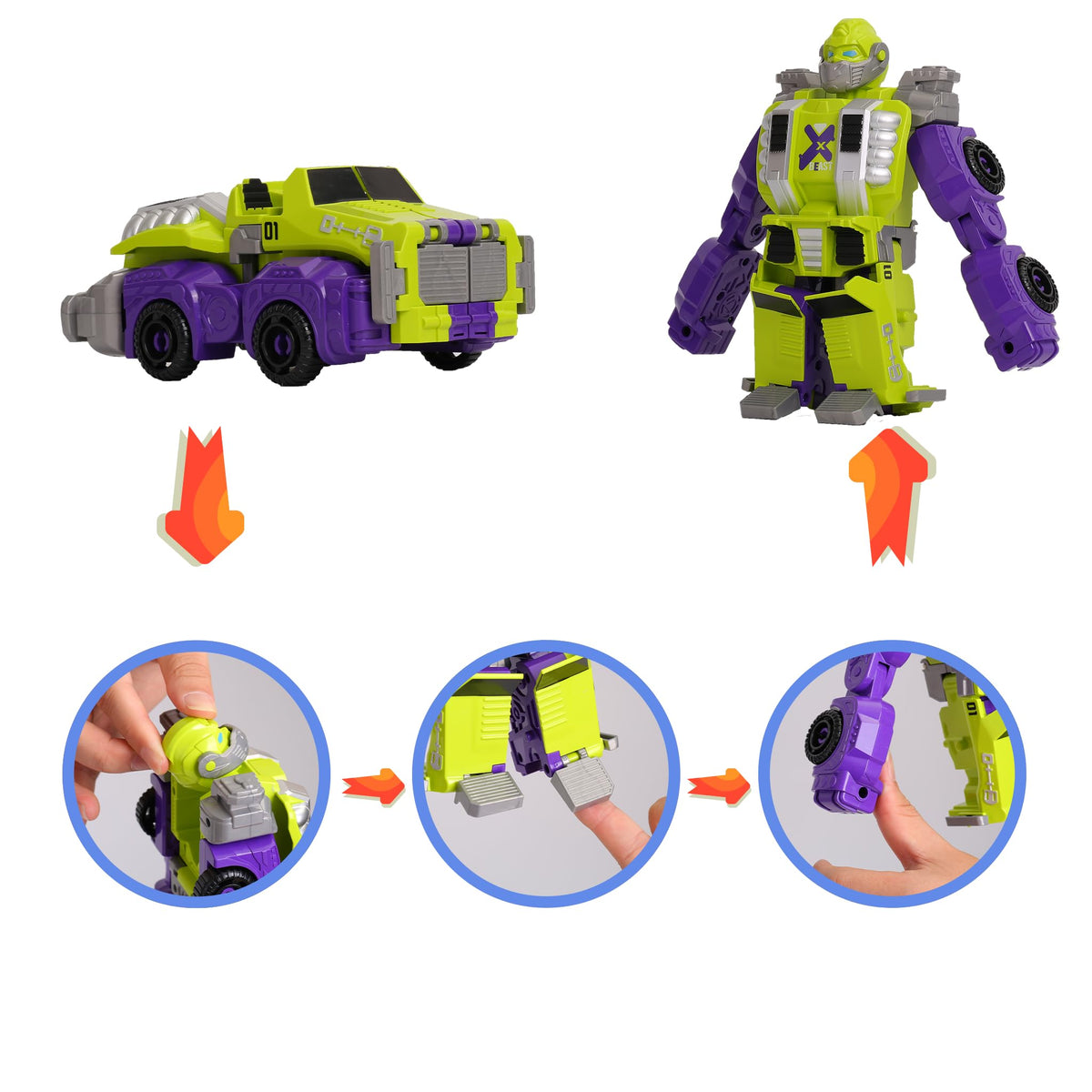 MIEBELY transforming robot lower body highlights magnetic assembly for beginners