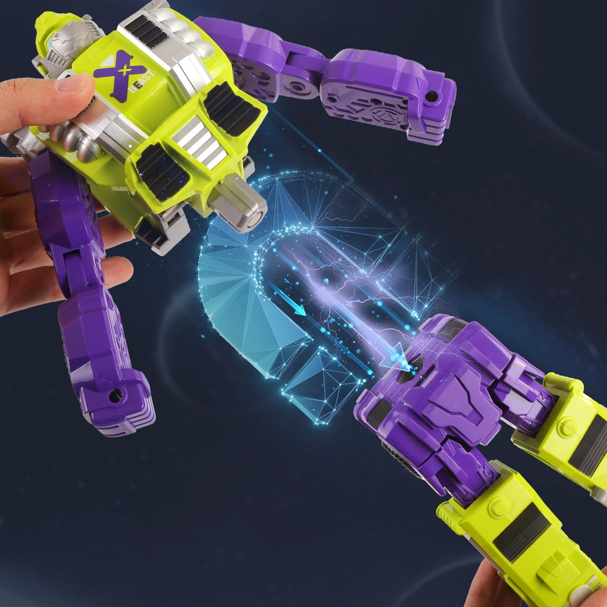 MIEBELY transforming robot upper body demonstrates multi-mode play