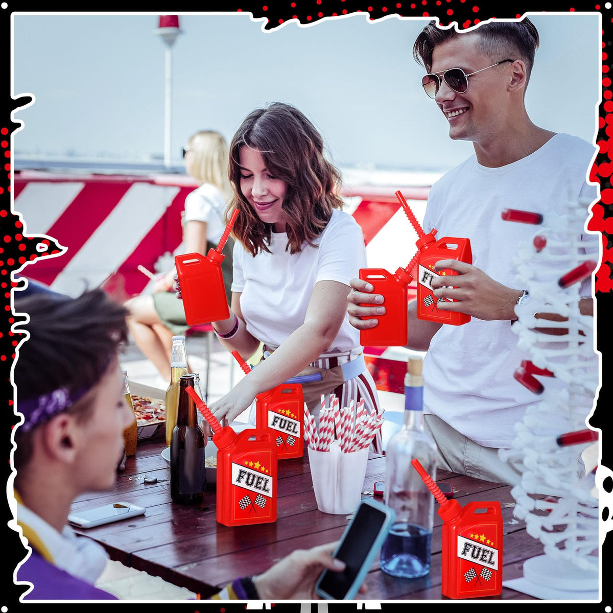 Mifoci 24-count cups with straws on a party table for convenience.