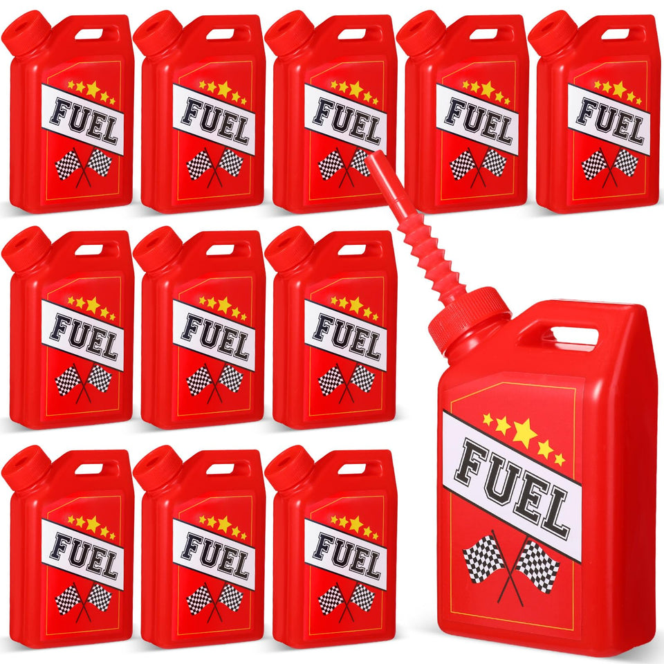 Mifoci race car fuel can cups 11oz for kids' party drinks and spill reduction.