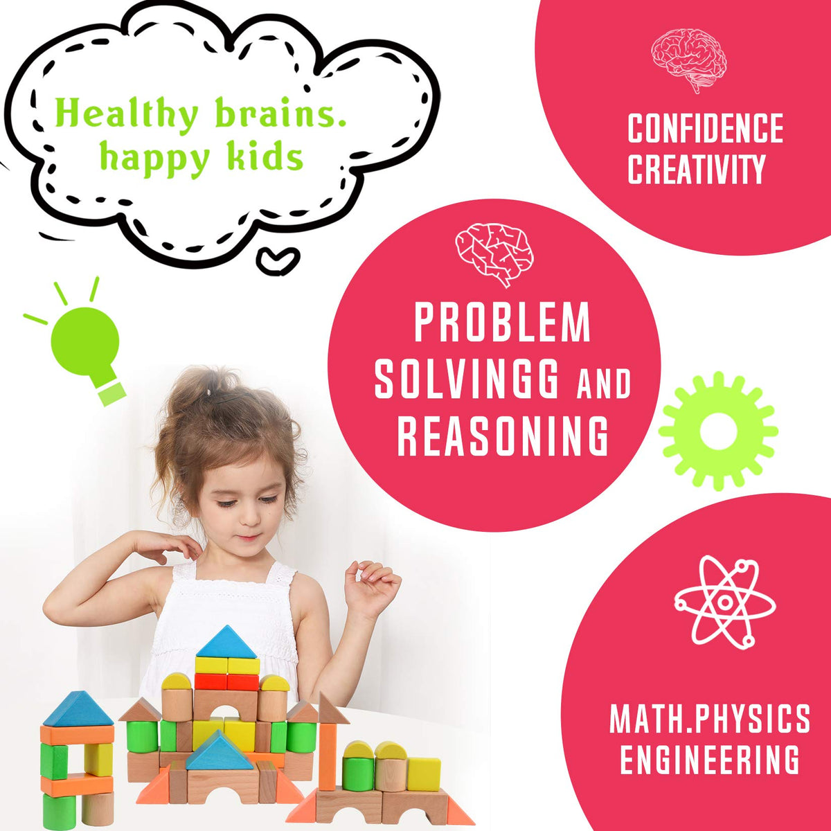Migargle blocks inspire early learning through stacking, sorting, and shape recognition.
