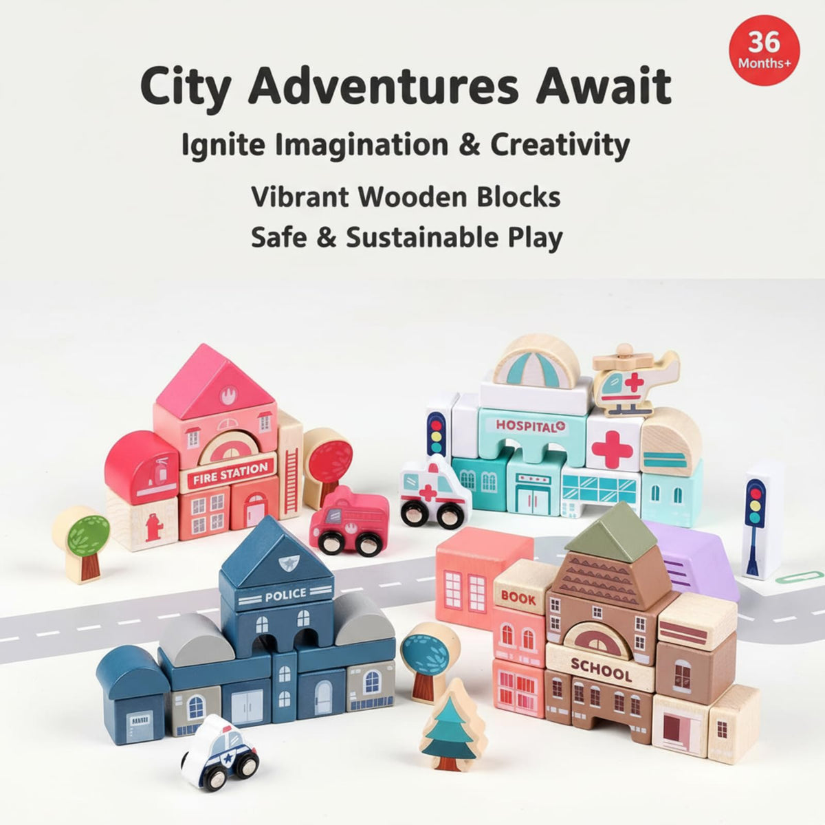 Migargle blocks develop cognitive and hand-eye coordination through cooperative play.