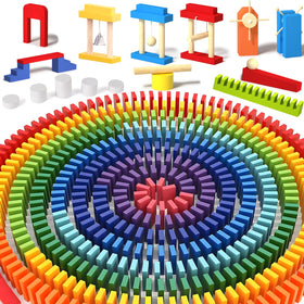 Migargle dominoes set with 1200 colorful tiles for creative play and stacking fun