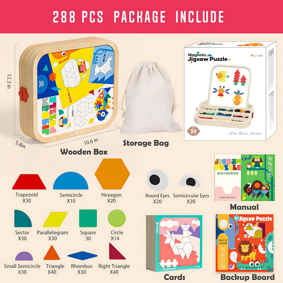 Migargle dual magnetic backup board provides extra space for collaborative play.