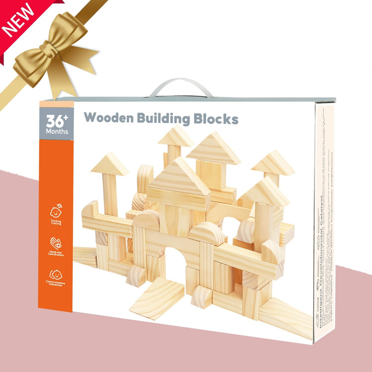 Migargle large wooden blocks set improves dexterity through hands-on repetition.