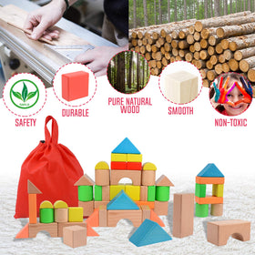 Migargle Montessori-inspired wooden blocks support constructive play and early math prep.