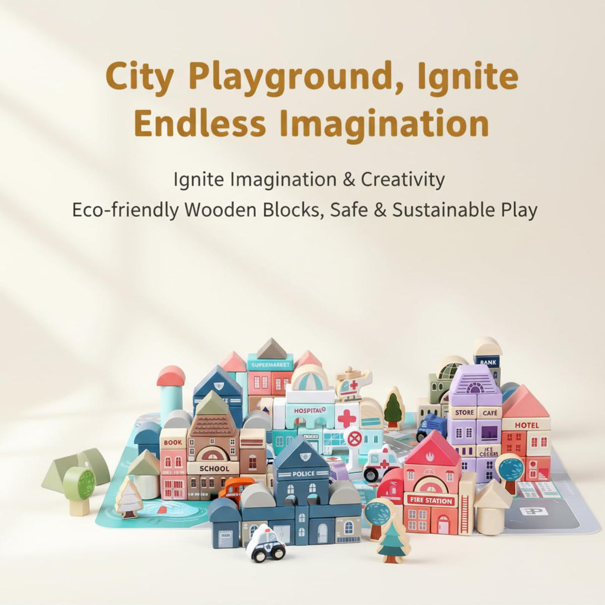 Migargle wooden toys celebrate natural grain variations as unique design details.