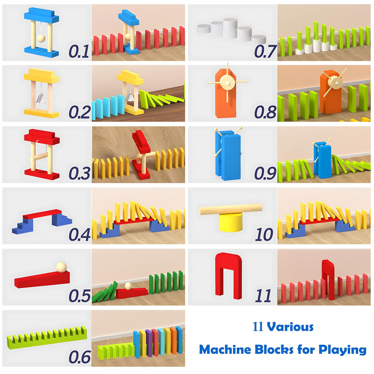 Migargle wooden domino tiles with smooth edges for confident, safe play