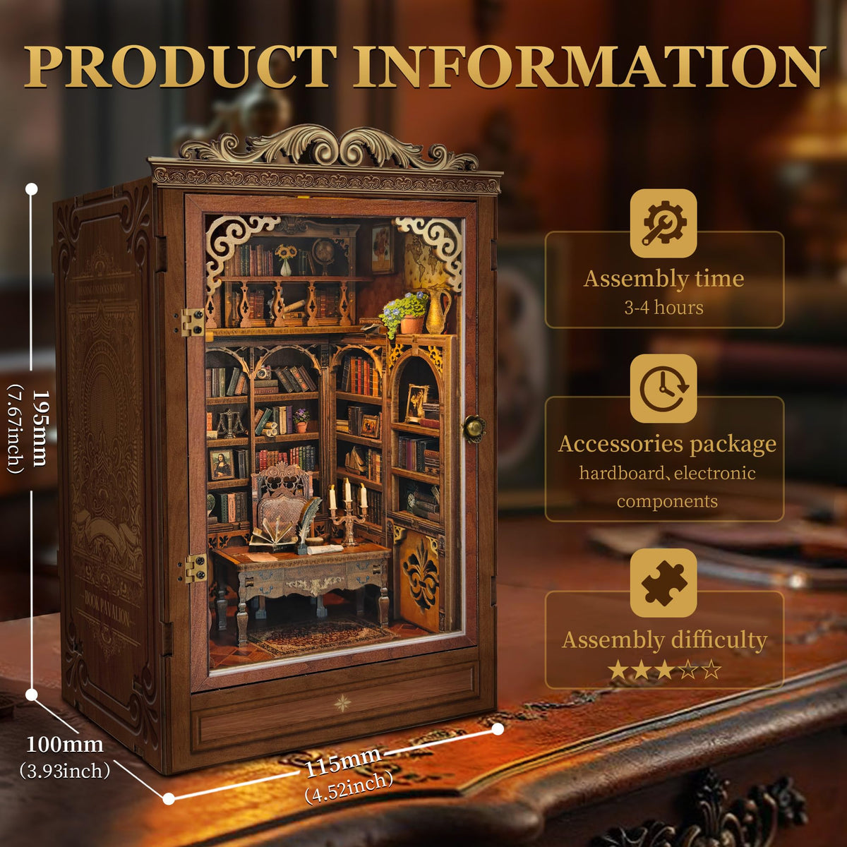 Miggley book nook kit assembly guide aiding beginners through the steps.