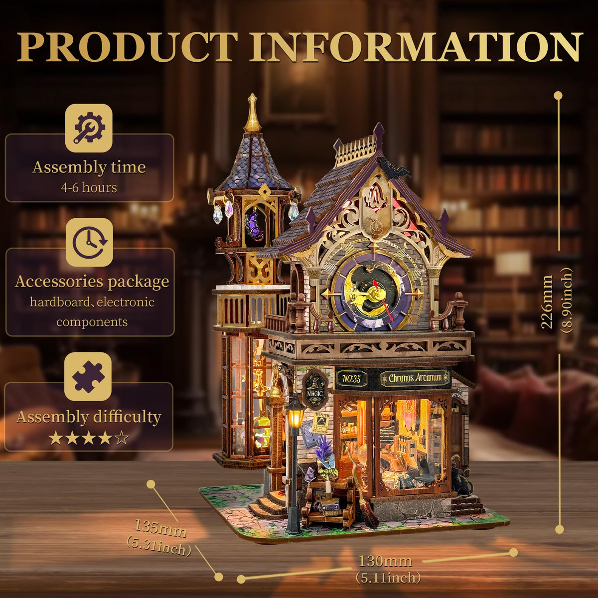 Miggley DIY Miniature House Kit glowing lights inside for cozy ambience