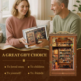 Miggley book nook design fuses old-world charm with contemporary artistry.