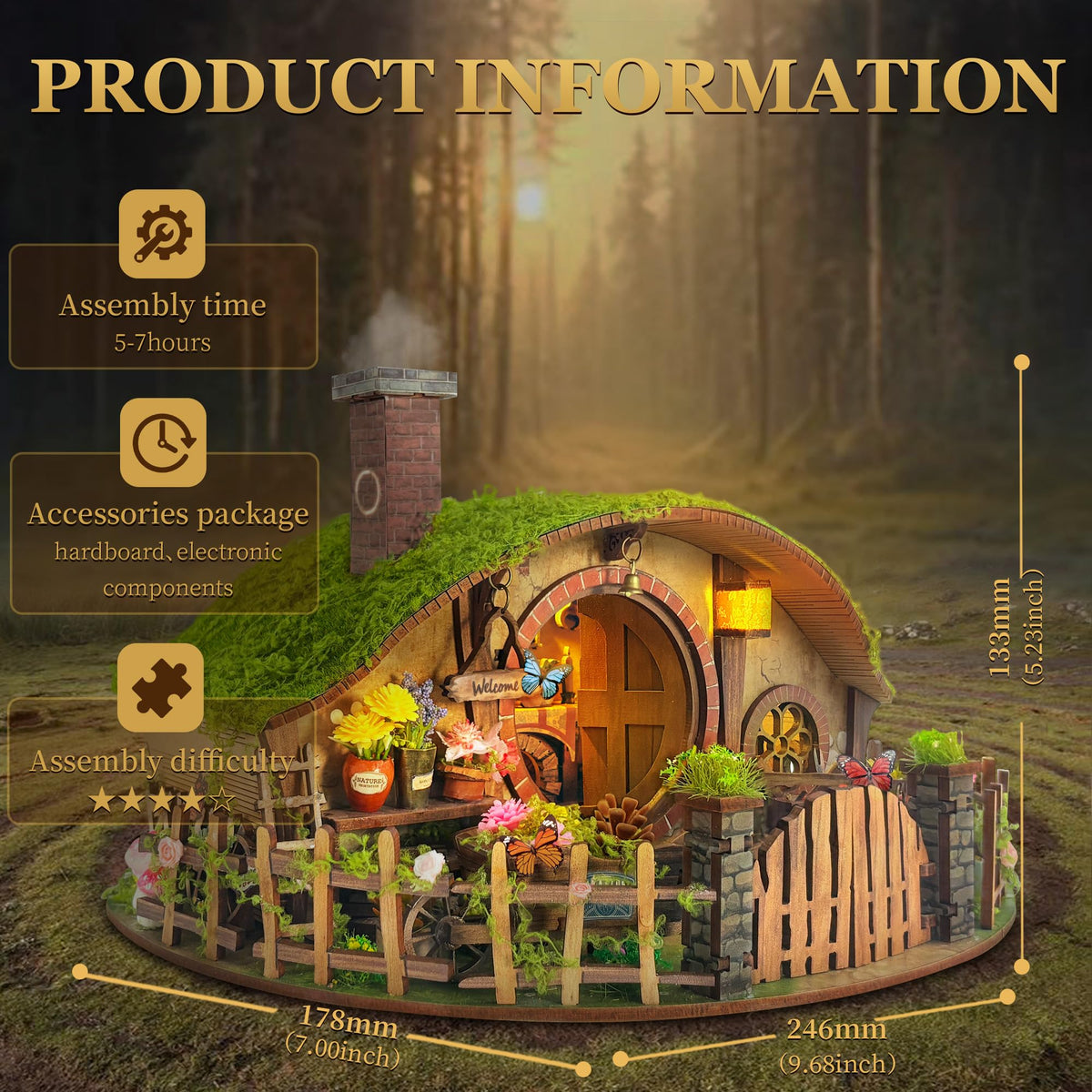 Miggley Magic Ring House interior view, inviting miniature space ideal for display shelves.