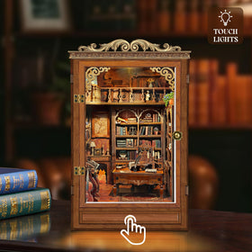 Miggley miniature house interior details enhancing visual storytelling on shelves.